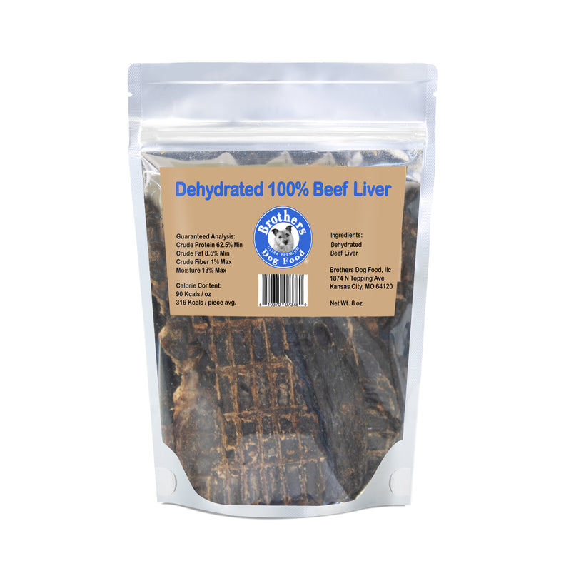 Brothers Dehydrated Beef Liver Dog Treats 8oz - Made in USA