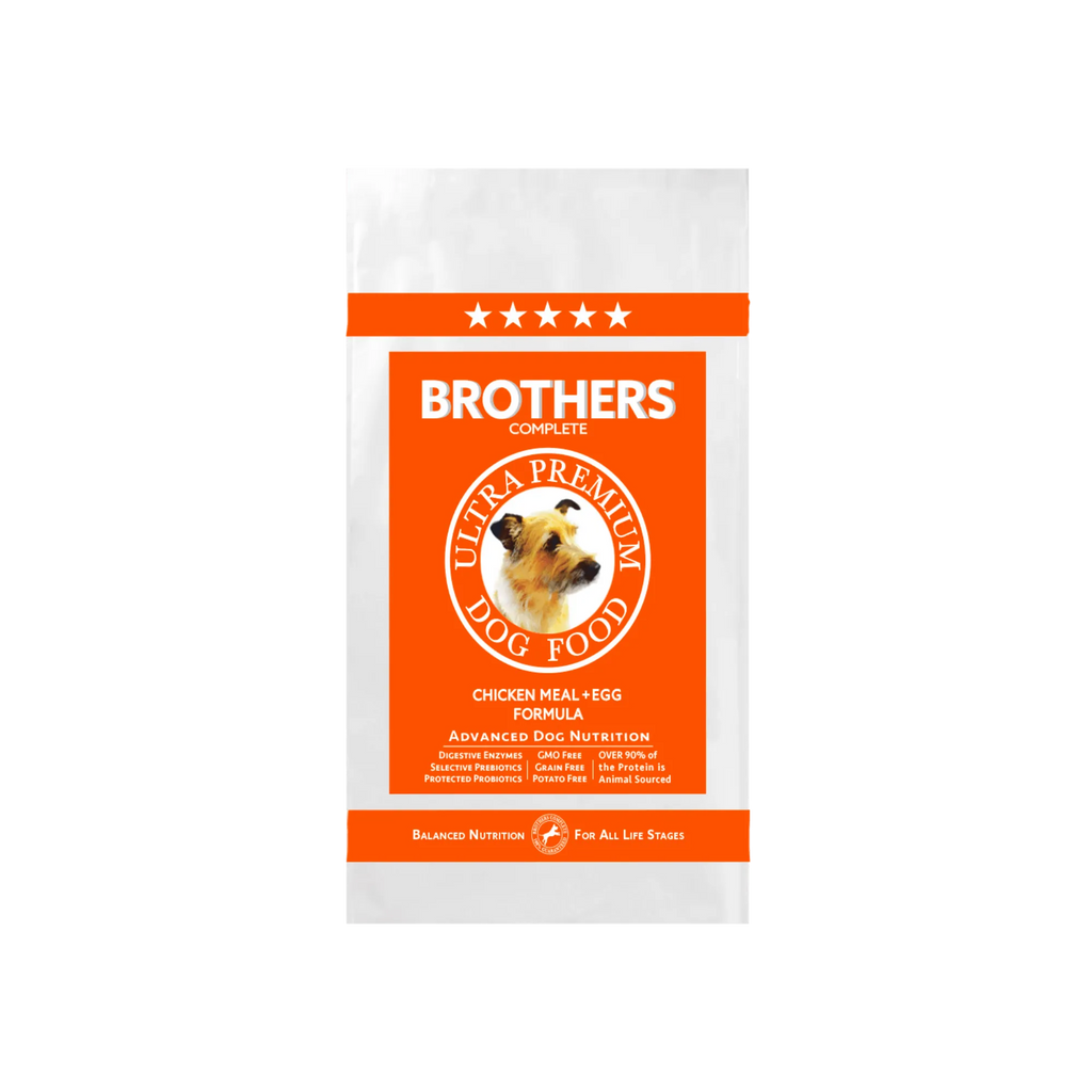 Brothers Complete dog food package on a white background