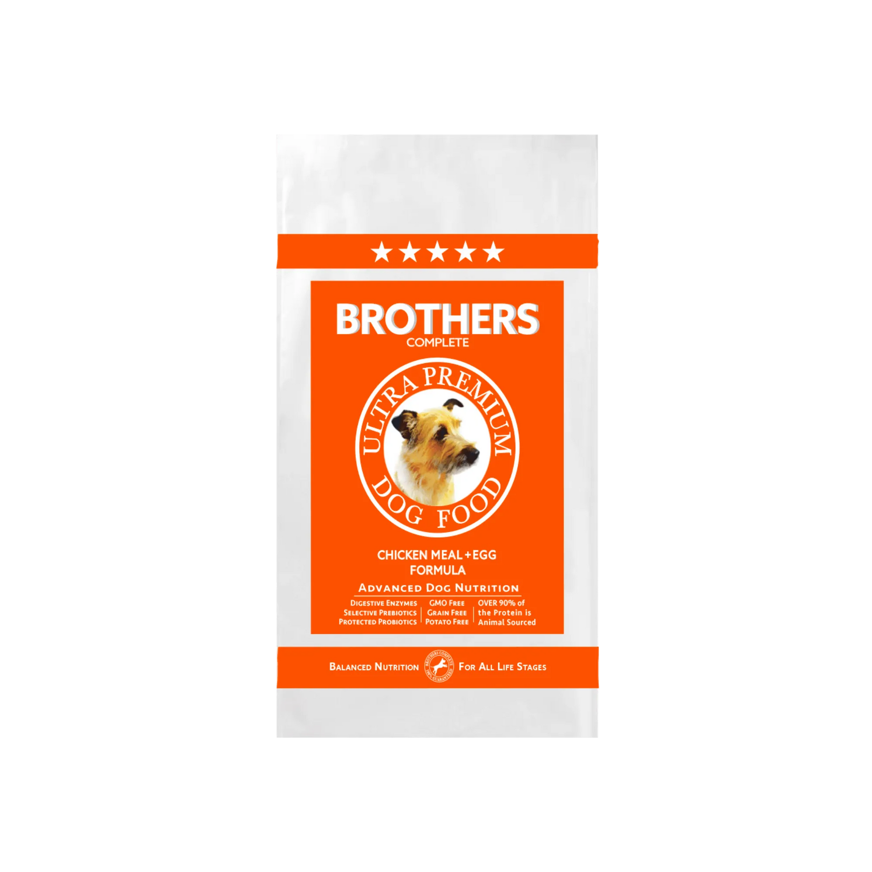 Brothers Complete dog food package on a white background
