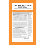 Brothers Chicken Meal + Egg Dog Food packaging with text and website URL.