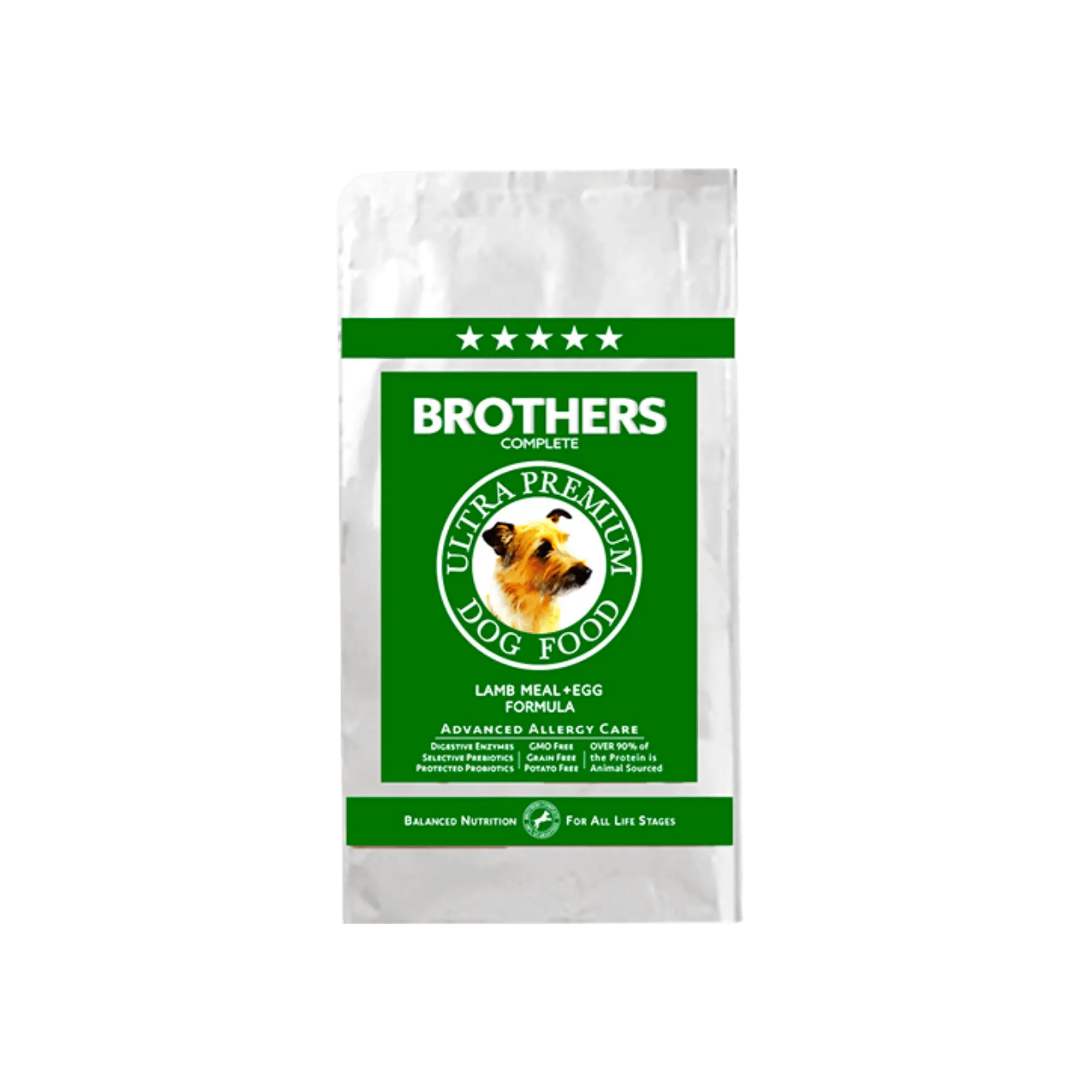 Brothers Complete dog food package on a white background