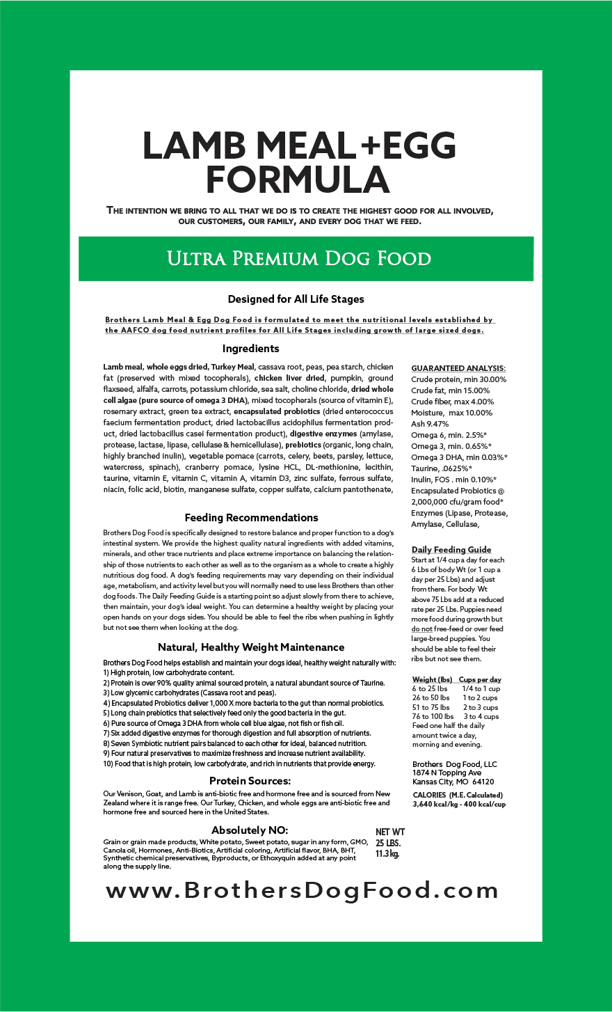 Lamb & Egg Dog Food for Allergies and Digestion